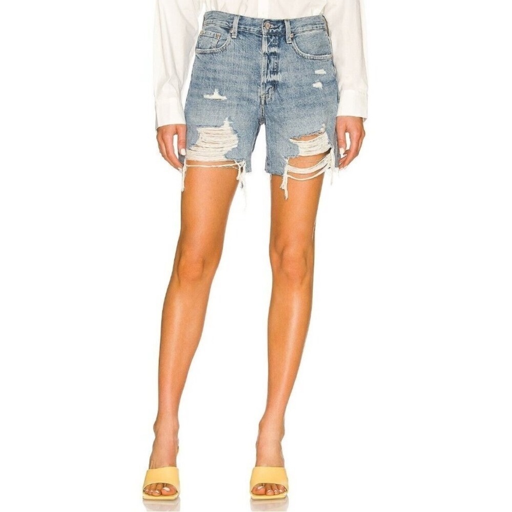 Pistola Devin High Rise Mom Cut-Off Shorts | Size 28 | Lucca Distressed |Revolve